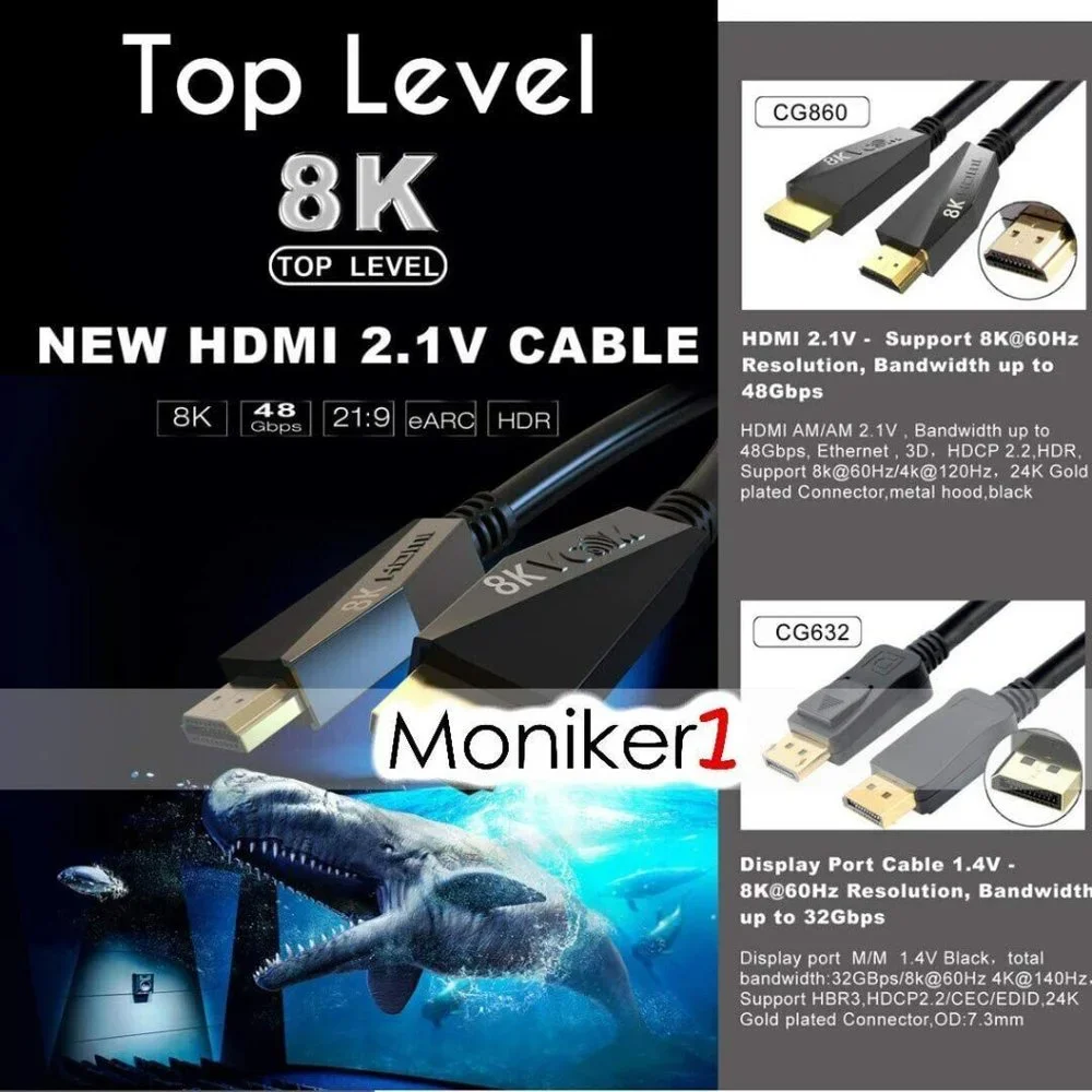 HDMI SUPER 2.1V Bandwidth 48Gbps Ethernet 3D HDCP 2.2 HDR 4K HDMI CABLE